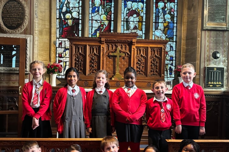 Eleven pupil chaplains in Year 5 from St John’s Church of England Primary school visited Taunton Minster Church