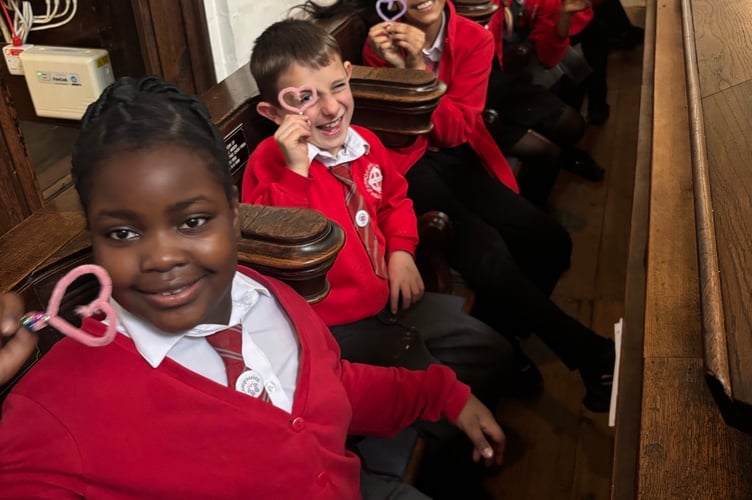 Eleven pupil chaplains in Year 5 from St John’s Church of England Primary school visited Taunton Minster Church