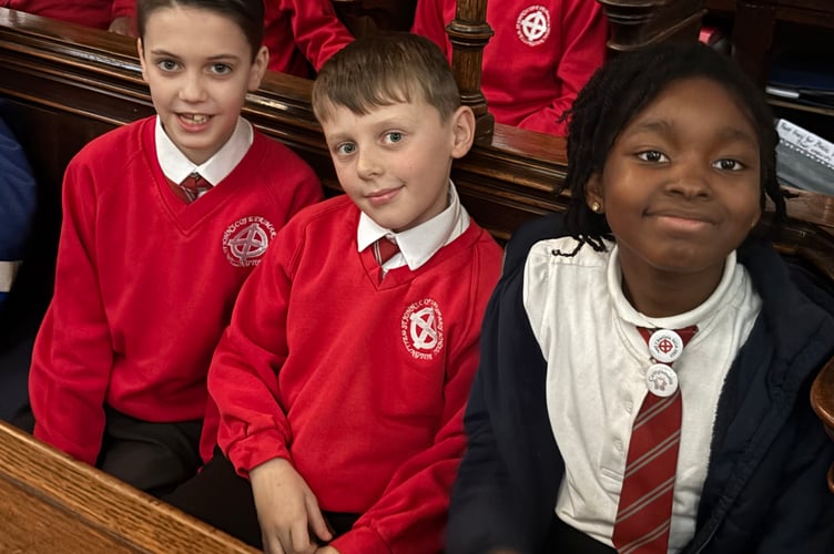 Eleven pupil chaplains in Year 5 from St John’s Church of England Primary school visited Taunton Minster Church