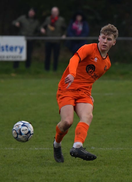 Sam Gleeson in action for Wellington against Bridgwater United on Saturday