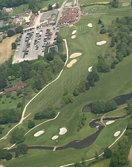 Oake Manor Golf Club's course from the air 