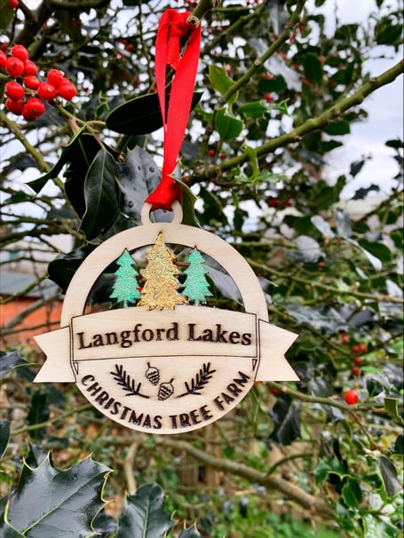 One of Eggnog's Lapland Decorations' products being sold at Langford Lakes Christmas Tree Farm. 