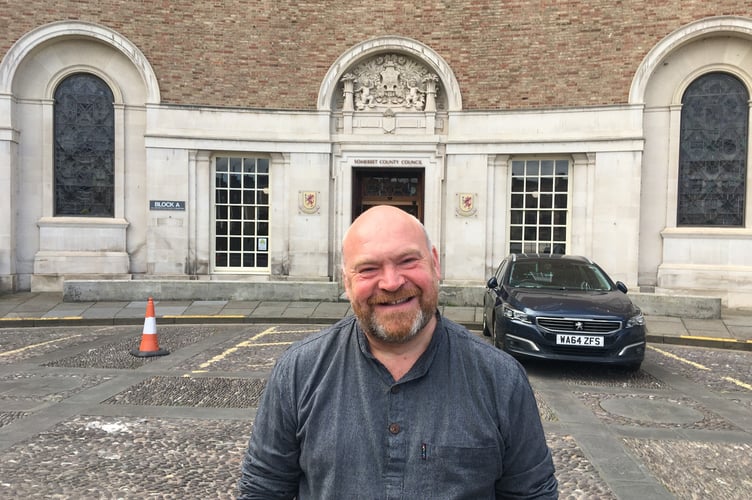 Councillor Bill Revans, leader of Somerset County Council, outside County Hall in Taunton (Photo: Daniel Mumby)