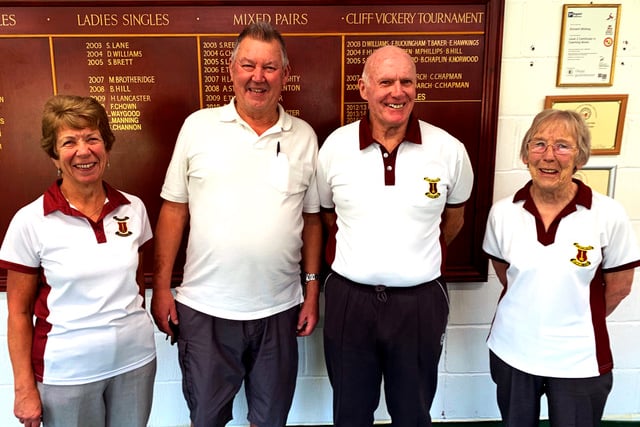 Left to right: June Anderson, Tony Gibson, Nick and Sue Channon