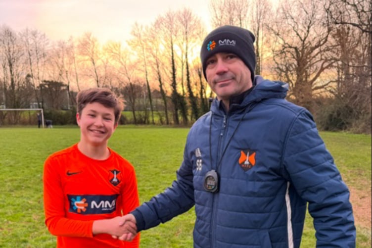 Player of the match Jack Fowler with Wellington coach Scott Bates