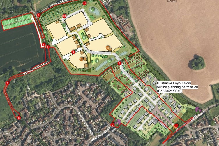 Plans for 80 homes on Dene Road in Cotford St. Luke (Graphic: PAD Design)