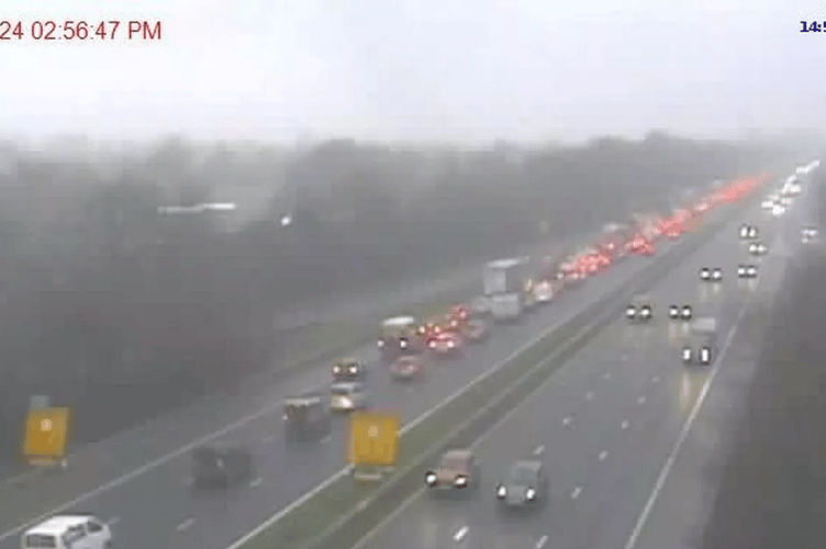 Crash on the M5 between Wellington and Tiverton causing severe delays