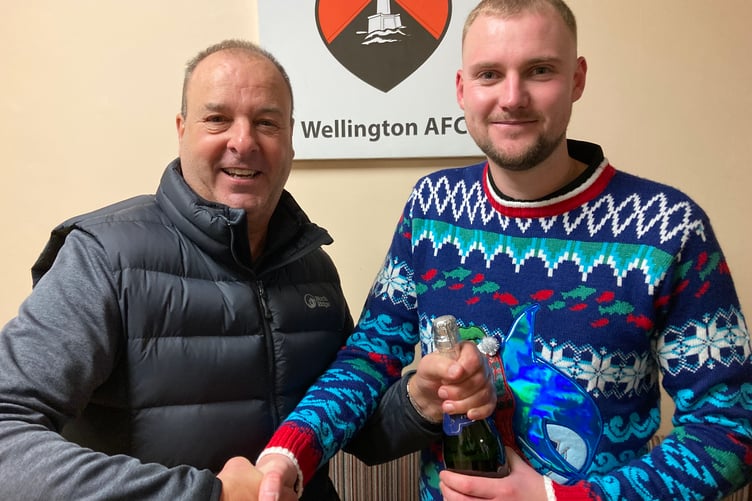 Kieran Bailey was Wellington's Man of the Match and he received his award from match sponsor Phil Conn