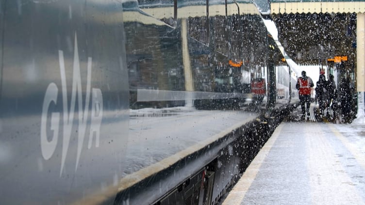 GWR train in the snow