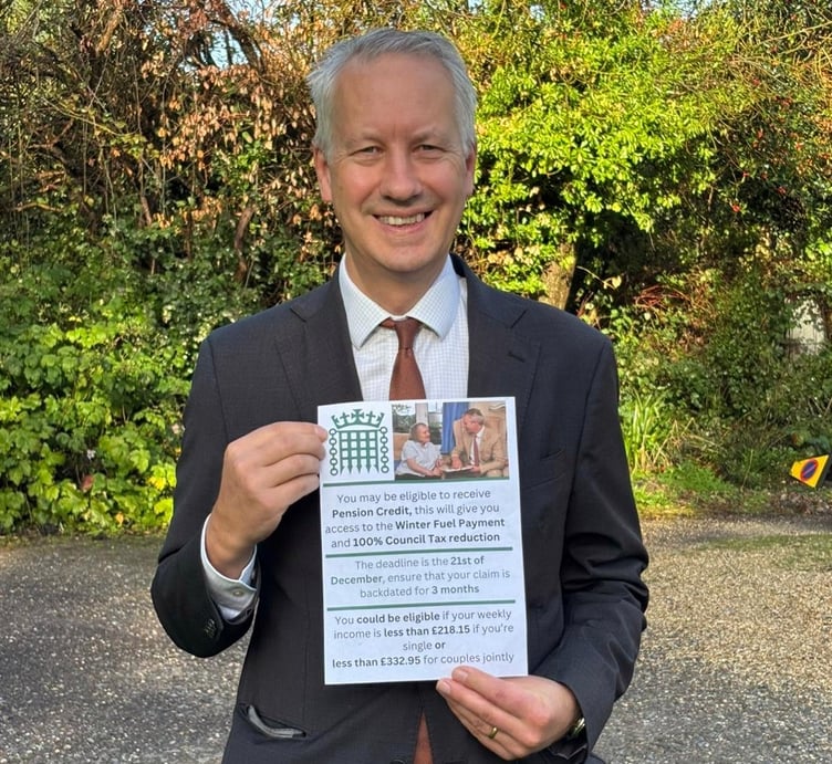 MP Gideon Amos is reminding pensioners to act now over pension credits and winter fuel payments