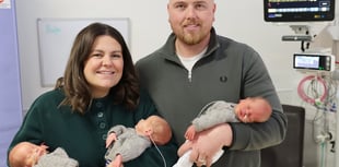 Xmas comes early for 'overjoyed' couple as identical triplets are born