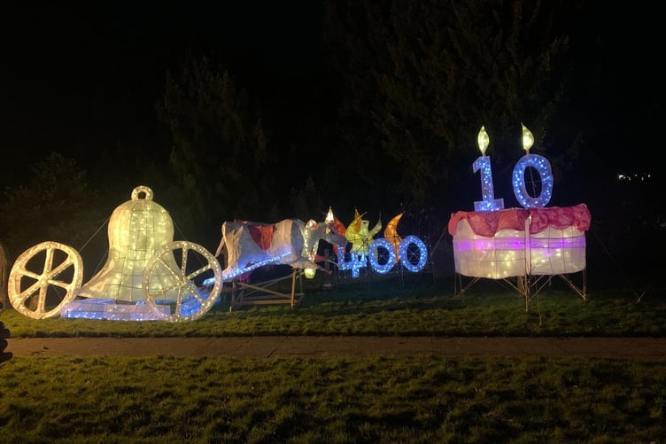 Hemyock Lights Brigade's anniversary display outside St Mary's Church.