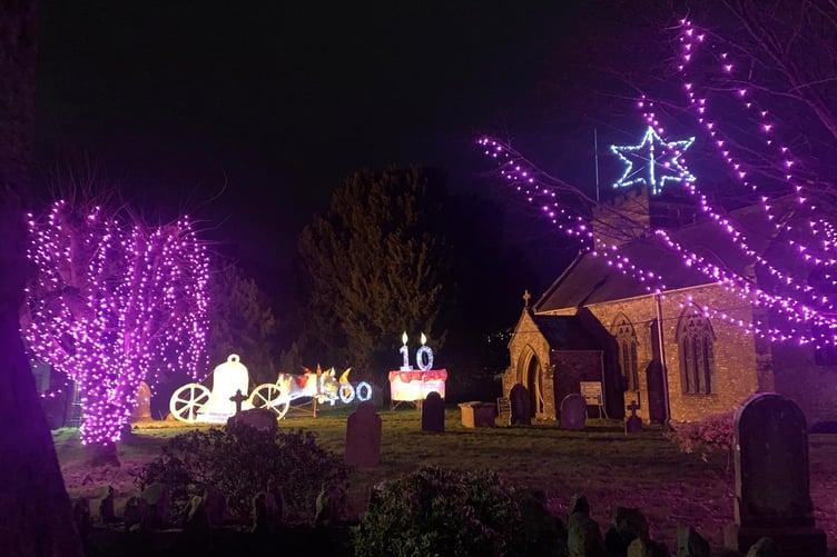 Some of Hemyock Lights Brigade's anniversary display in the churchyard of St Mary's.