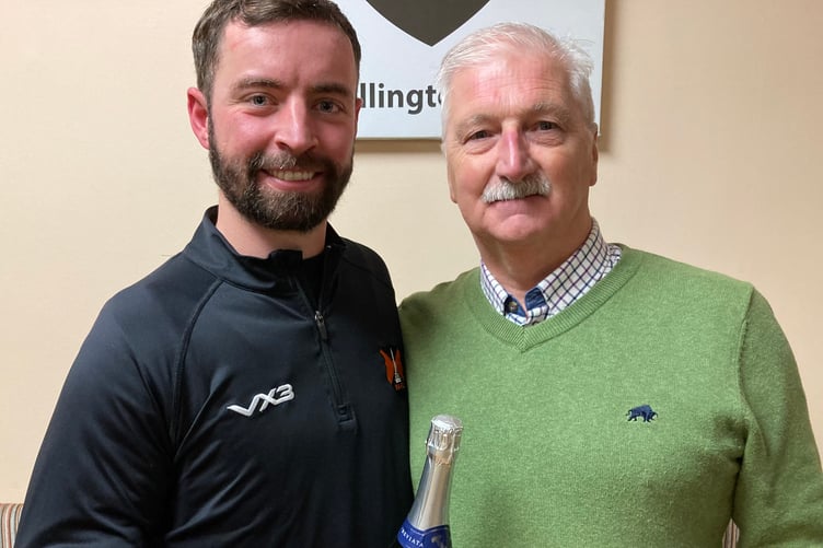 Jack Bryant was Wellington's Man of the Match and he received his award from Ken Pearson, the Reserves' physio, who sponsored the game.
