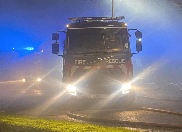 Early hours fire destroys log cabin home