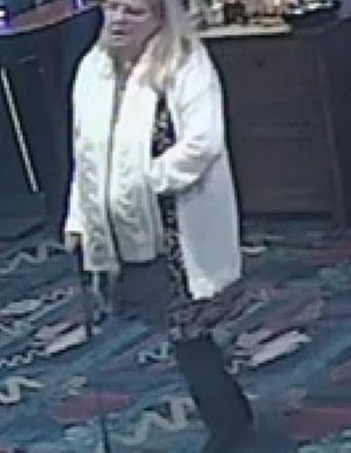 Police want to identify the woman pictured following a suspected theft