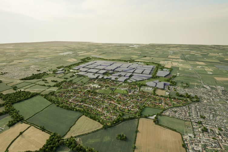 Artist's impression of 1,400 new homes near the Gravity enterprise zone in Woolavington (Graphic: Persimmon Homes Severn Valley)