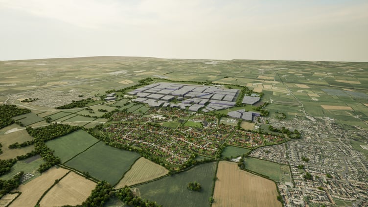 Artist's impression of 1,400 new homes near the Gravity enterprise zone in Woolavington (Graphic: Persimmon Homes Severn Valley)