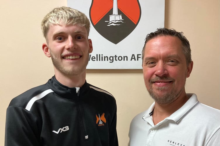 Jordan Sellick (left) - scored twice for Wellington A