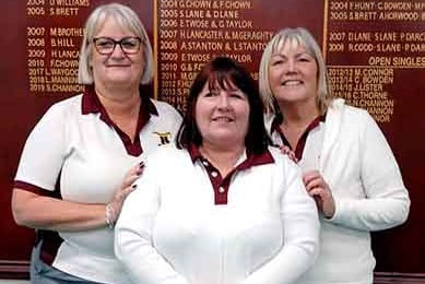 Winning Oaks' team, left to right: Debbie Lane, Carol Horrill and Pauline Wadham