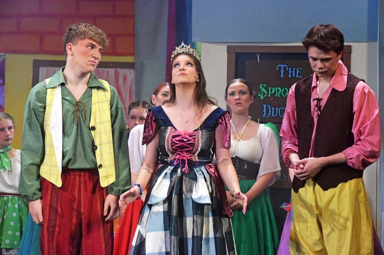 (L-R): Alfie Ambrose, Micaela Sellick, Charlie Hamer - jack and the beanstalk pantomime