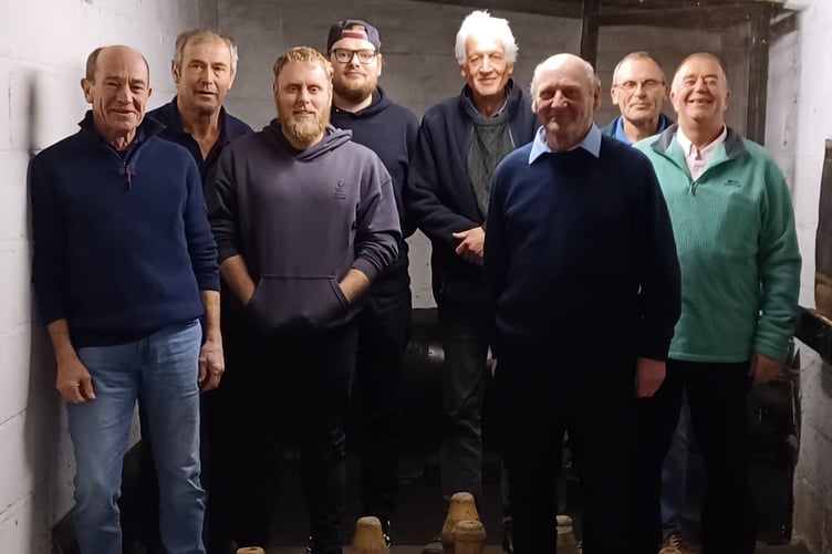 Scuppas - back, left to right: John Barker, Craig Newstead, Chris Morter (capt), Dave Squire; front: Steve Hasell, Adrian Newstead, Roger Howe and Nick Payne.