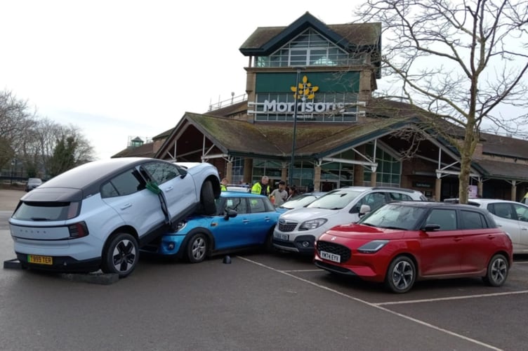 A different angle of the collision