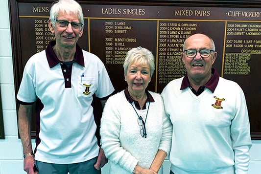 Alan May, marker Marguerite Nichols and Pete Nichols