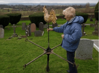 Church weather vane felled by stormy winds