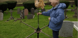 Church weather vane felled by stormy winds