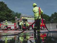 Police and fire service investigate property fire near Wellington