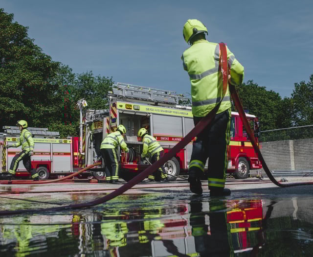 Police and fire service investigate property fire near Wellington
