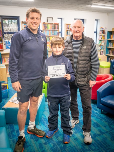 Brian Ashton (right) with Sport Star of the Week Benjamin