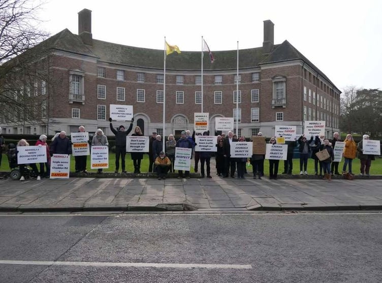 Protesters Against The Nerrols Farm Development Outside County Hall In Taunton