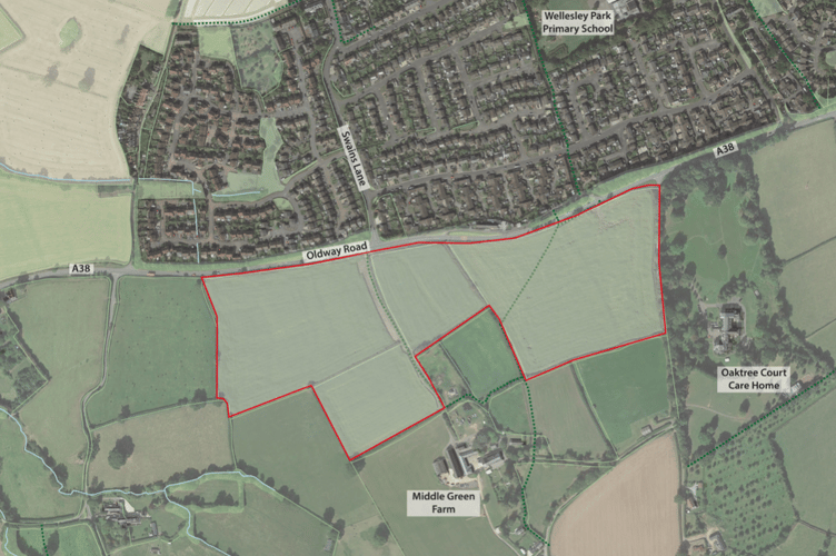 The red line outlines land south of Wellington Relief Road where developers want to build 250 homes. PHOTO: Wellington LVA.