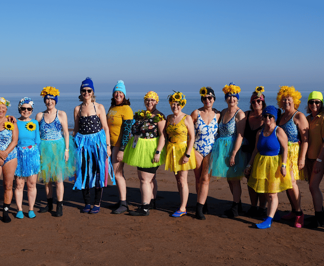 Hospice swimmers brave icy waters in fund-raising dip