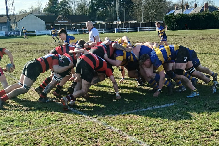 Wellington 2nd XV and Somerton scrum down