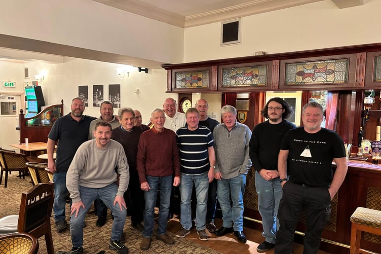 Hot Shots, who are lying mid-table in the Gerald Thorne Championship: Alex Govier, Ed Chivers, Rich Chivers, Nelson Kerslake, Tonty Marke, Martin Kerslake, Bob Govier, Roger Millet, Alan Brooks, Allan Voss, Gary Pepper, Keleb Pepper.