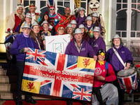 Majorettes join carnival parade in visit to Portuguese twin town