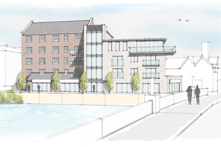 Artist's impression of the planned redevelopment of the former Poundstretcher site on the A3027 The Bridge in Taunton (Graphic: Acorn Homes)