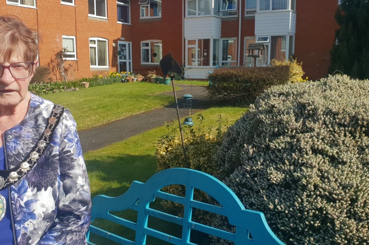 Wellington Mayor Janet Lloyd outside Abbeyfield's Ivy House.