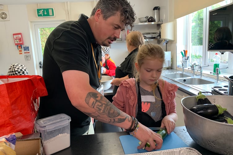 In The Mix Project founder Nick Harvey helping with a cooking session