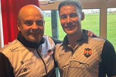 Ollie Nott was man-of-the-match and he's pictured with Michael Owen.