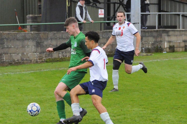 Action at Wellington's away game against Welton Rovers in November