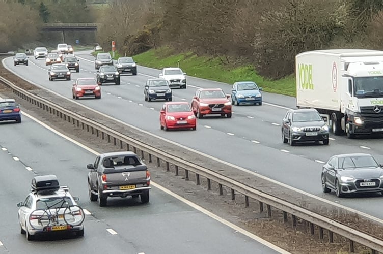 A stretch of the M5 motorway near Wellington.