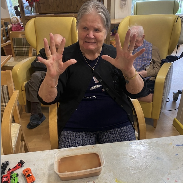 Camelot House and Lodge resident Patricia Hill took part in a car wash with a difference.