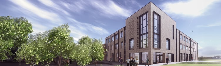 A computer generated image of how  Kingsmead School, Wiveliscombe, will look when rebuilding is completed.
