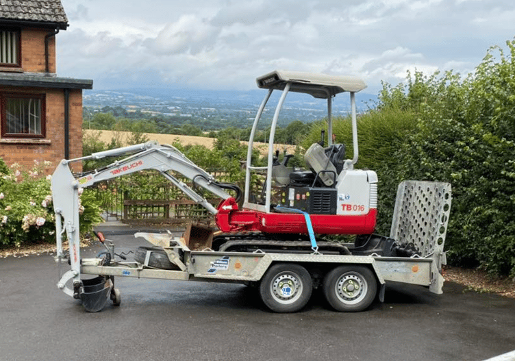 A digger and trailer have been stolen from a Ford Street property over the weekend, with the tyres of nearby vehicles slashed in the early morning operation.