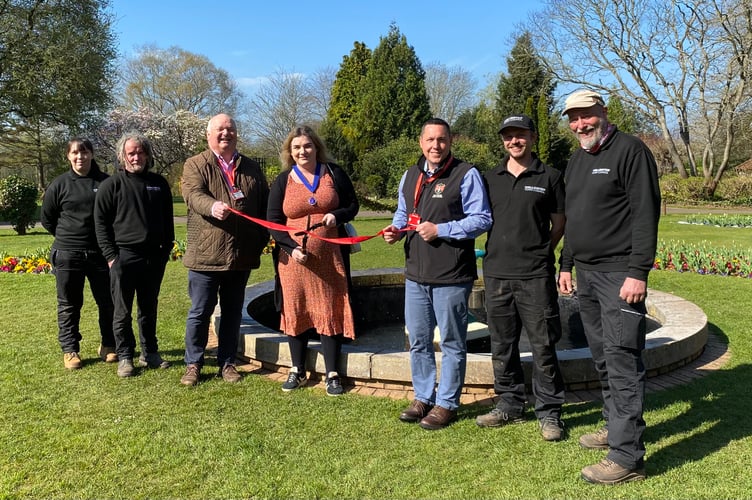Town Council staff and Councillor Govier-Wiggins celebrate the official hand-over of 25 green spaces to Wellington