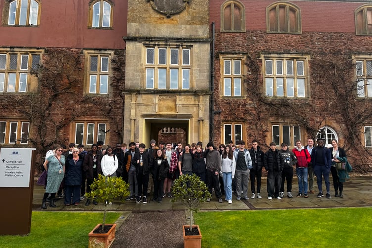 Bridgwater and Taunton College students set out to visit the Hinkley Point C nuclear power station construction site. PHOTO: BTC.